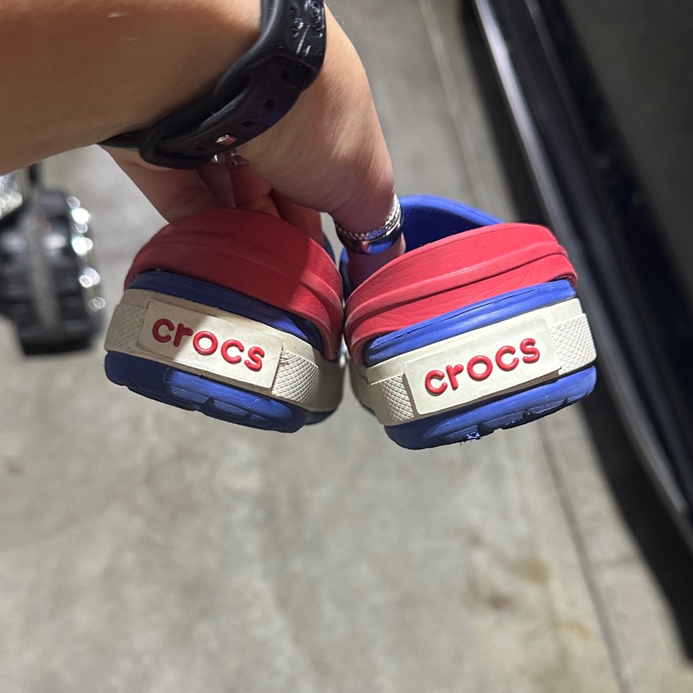 Crocs Kids Blue and Red Clogs - Picture 3 of 6